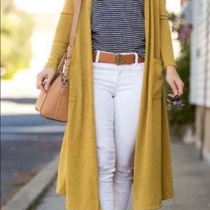 Mustard Yellow Women's Long Cardigan